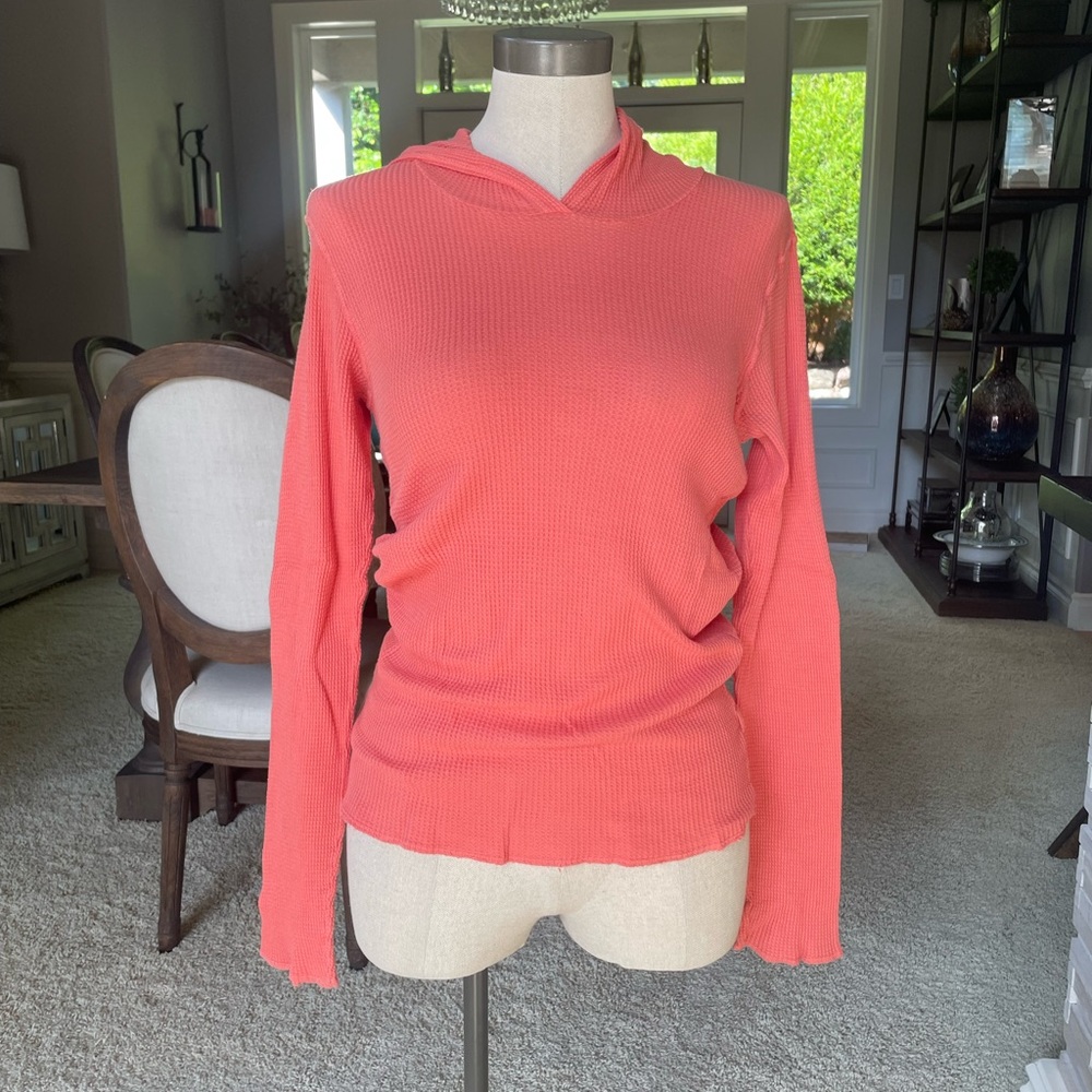 Michael Stars Coral Waffle Knit Hoodie